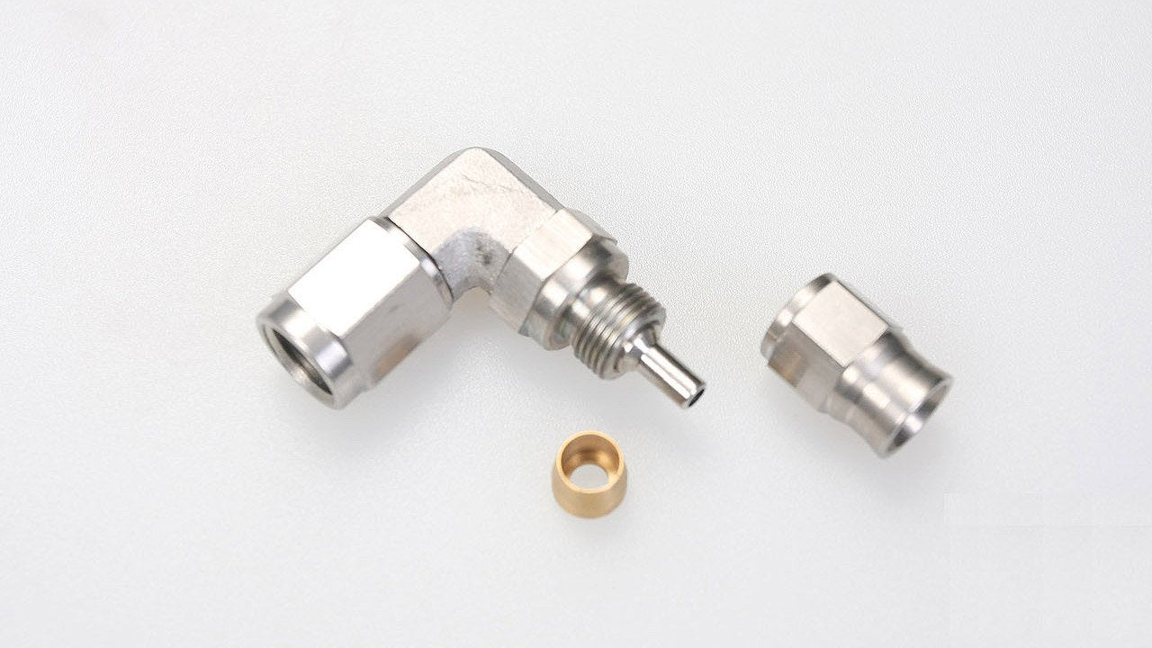 AN-3 3/8 x 24 UNF ステンレス鋼 90 度ブレーキスイベルホースエンドフィッティング JIC 3