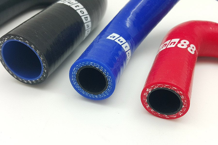 Autobahn88 シリコン 90 度エルボホース ID=25mm 1 インチ ブラックカラー