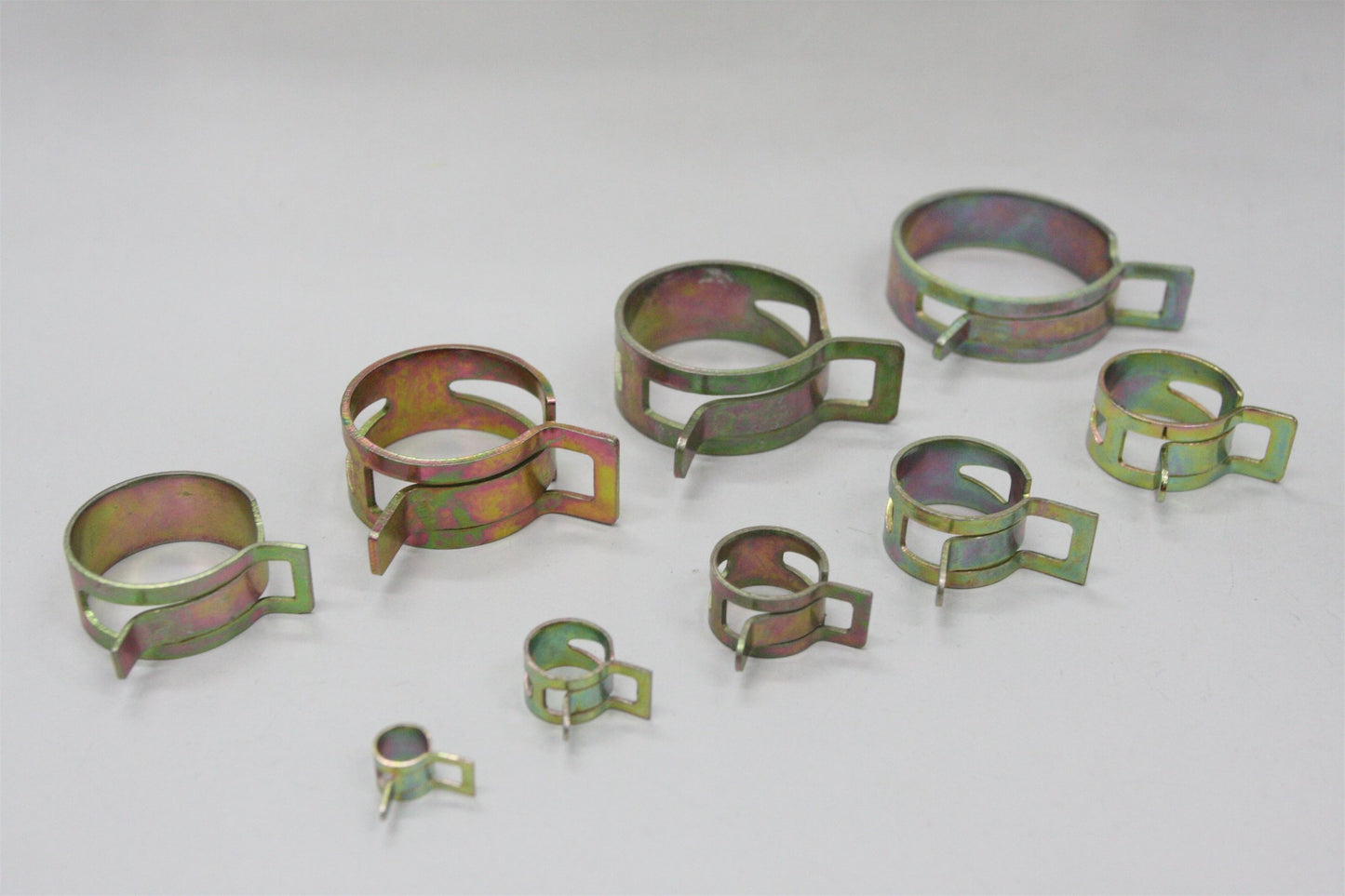 16mm 5/8インチ バキュームホース スプリングクランプ 燃料/オイルホースクリップ x 10個