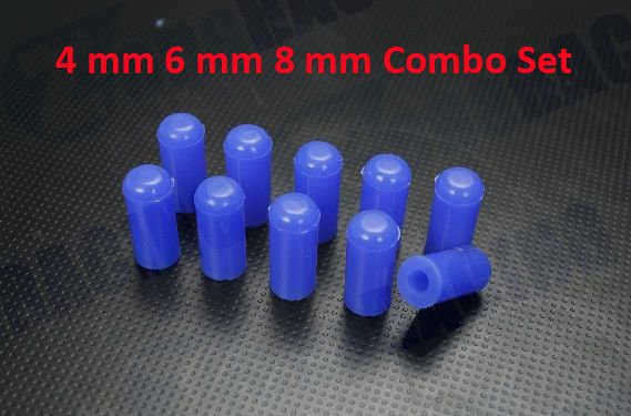 10個のブラックシリコンキャップID 10mm 3/8インチ真空エンドプラグチューブカバー