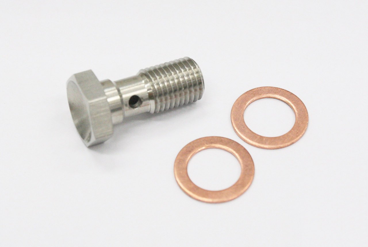 ステンレススチール バンジョー ボルト フィッティング M12x1.0 31mm メトリック ブレーキ アダプター シルバー